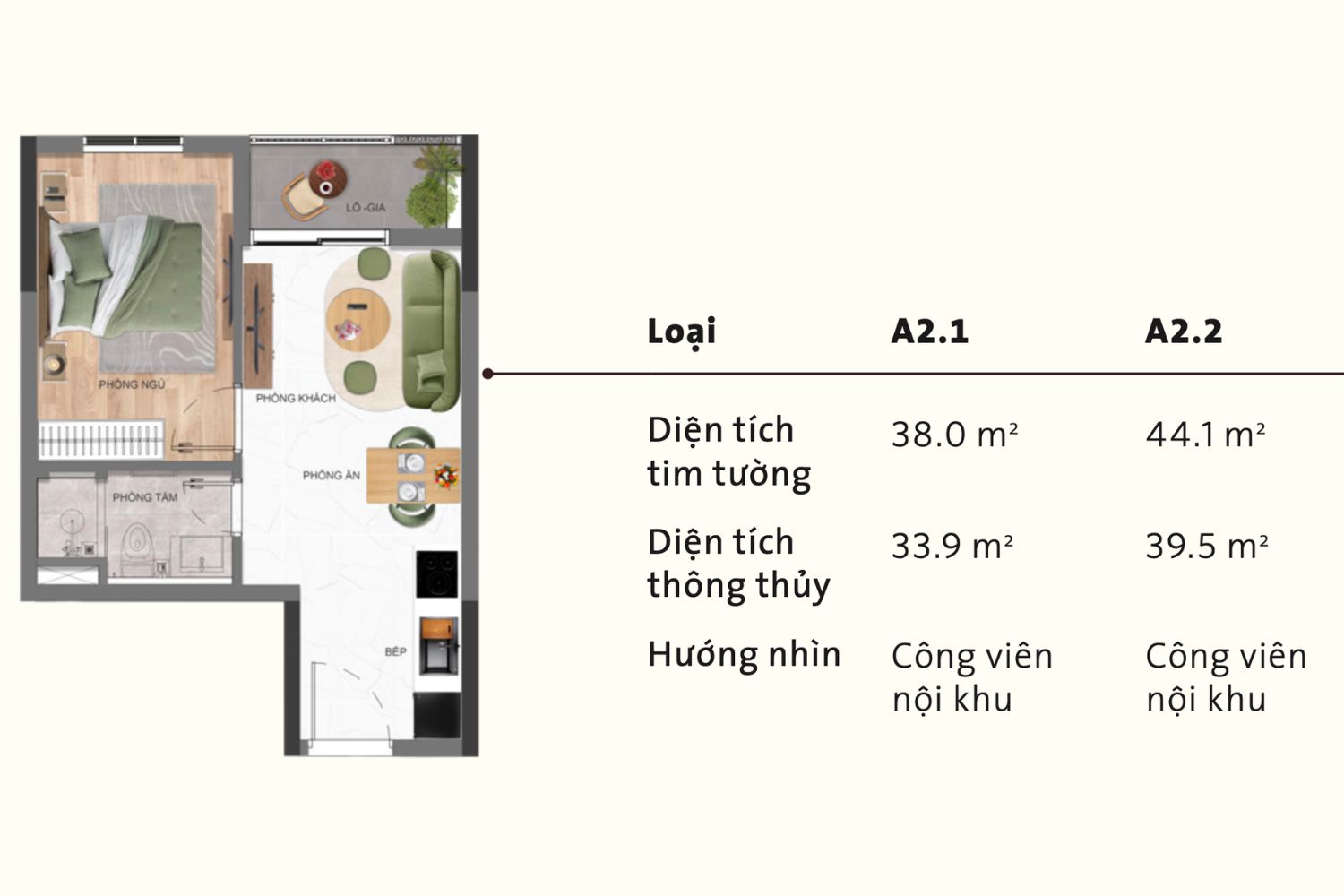 Hình chi tiết 1PN - 1