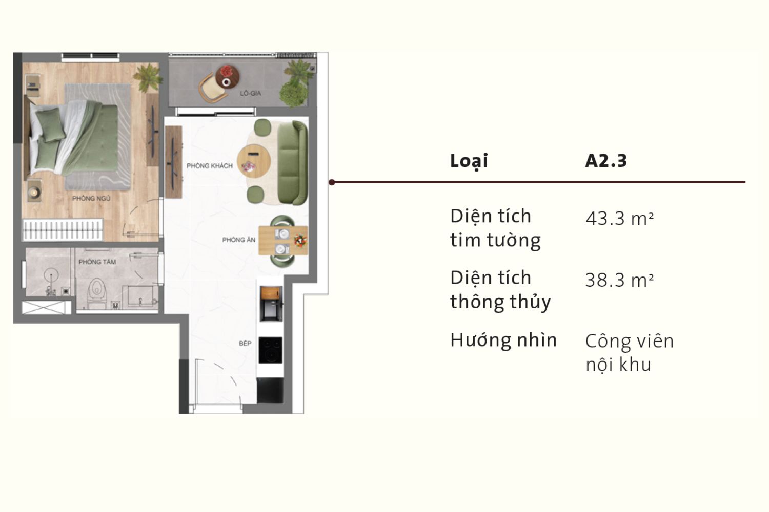 Hình chi tiết 1PN - 2