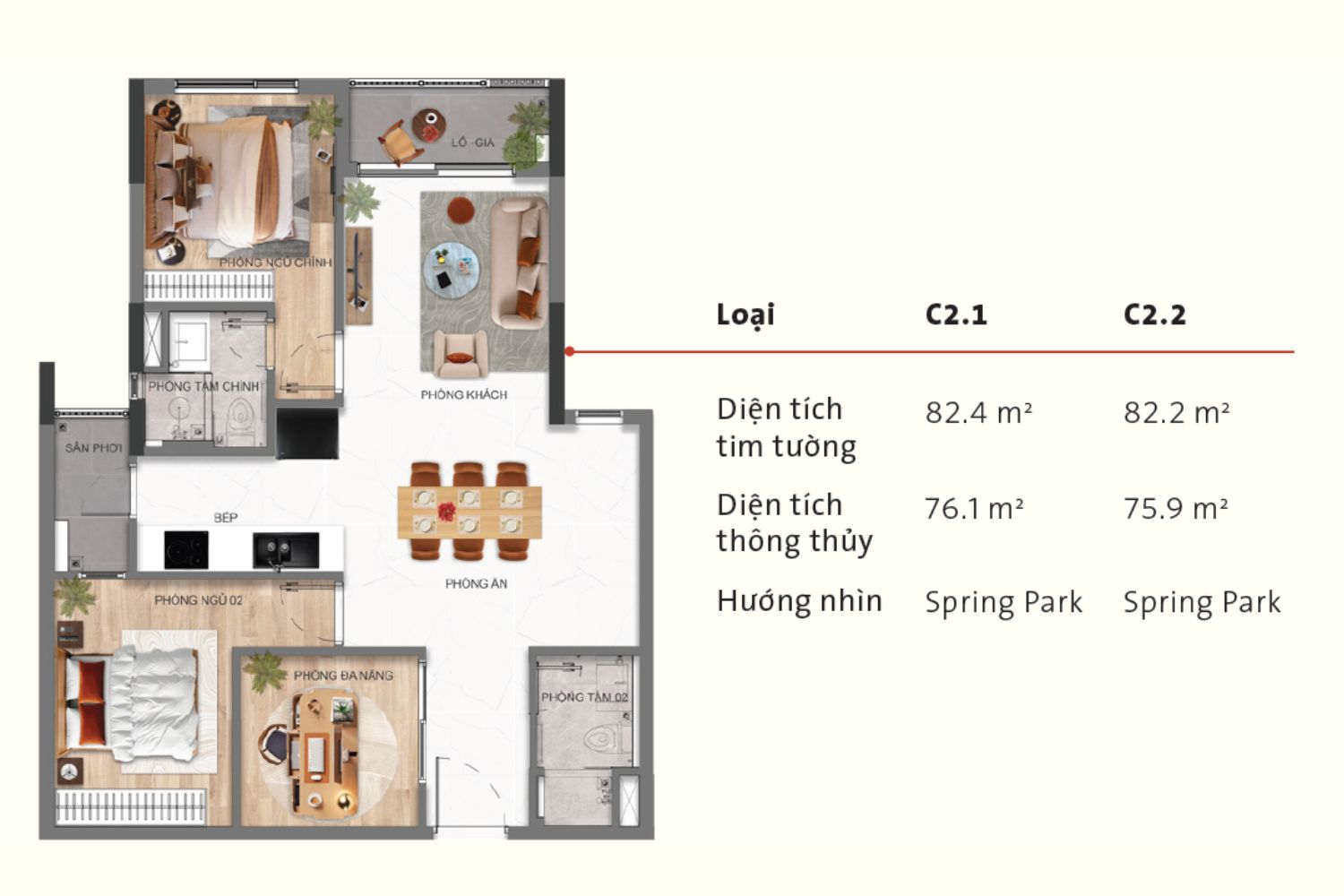 Hình chi tiết 2PN+1 - 2